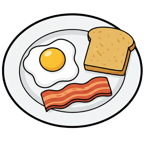 bacon, egg, toast